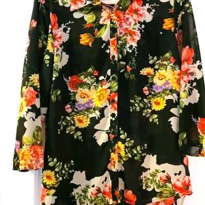 Bright floral button up